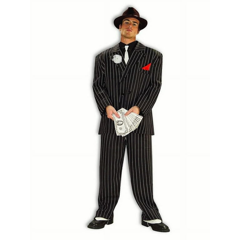 Forum Novelties Men's Roaring 20's Pinstripe Suit Gangster Costume, Black,  One Size : : Clothing, Shoes & Accessories