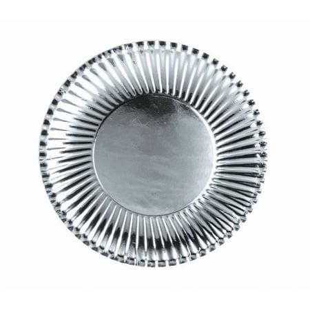Silver Party Supplies Lunch Paper Plates (10)