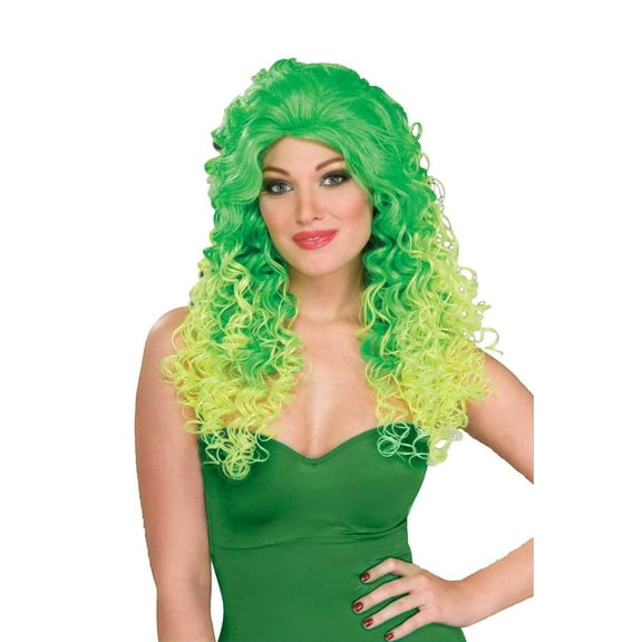 Forum Novelties St. Patrick's Long Glam Green 80's Adult Costume Wig One Size Unisex