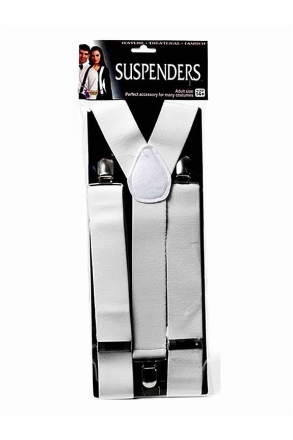 Forum Novelties White Adult Costume Suspenders One Size Unisex
