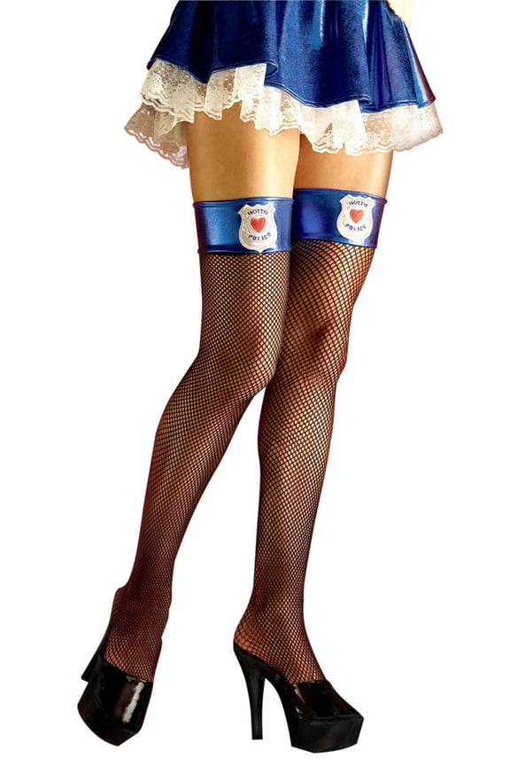 Hottie Police Thigh High Fishnets Sexy Cop Costume Accessory