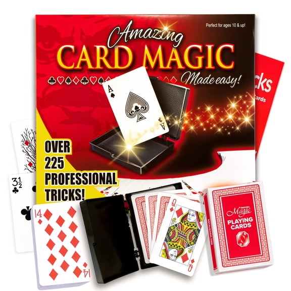 Royal Magic Amazing Card Magic Kit with Trick Cards, Miracle Card Case, Deck & Booklets, Beginner Tricks Set for Kids, Teens, Adults, 10 Year Old Boy Gifts