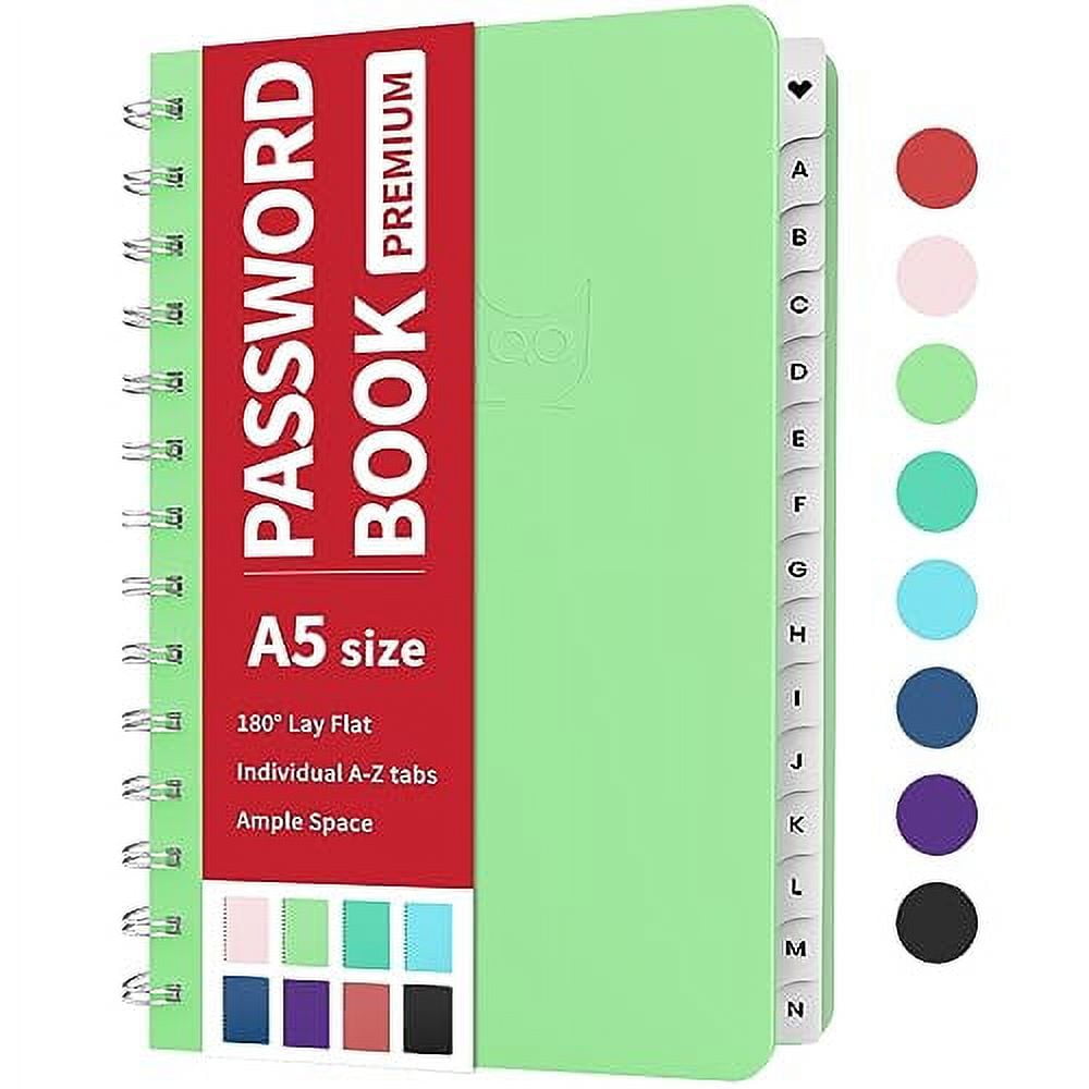 Forvencer Password Book with Individual Alphabetical Tabs, Medium Size