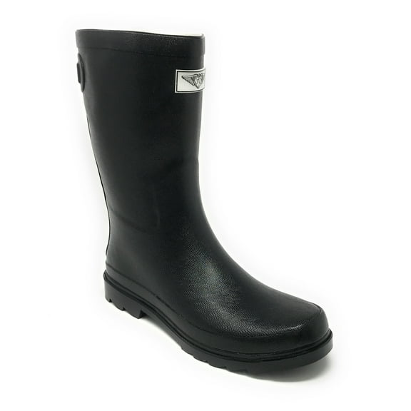 Forver Young Women's Solid Color With Back Mock Zipper Rain Boots