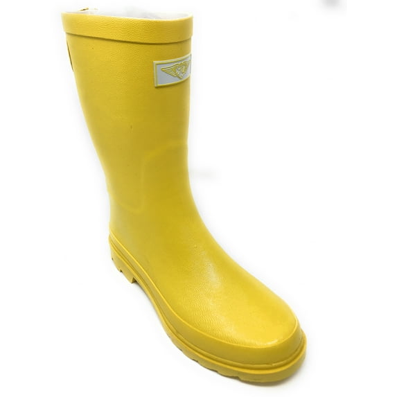 Forever Young; Women's Shoes Waterproof Rainboot with Back Mock Zipper, Yellow, 7