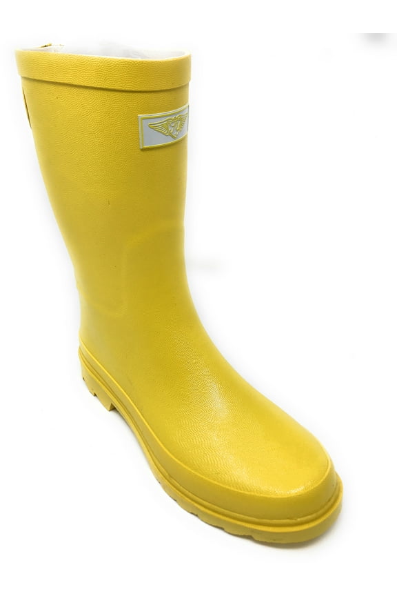 Forver Young Women's Solid Color With Back Mock Zipper Rain Boots