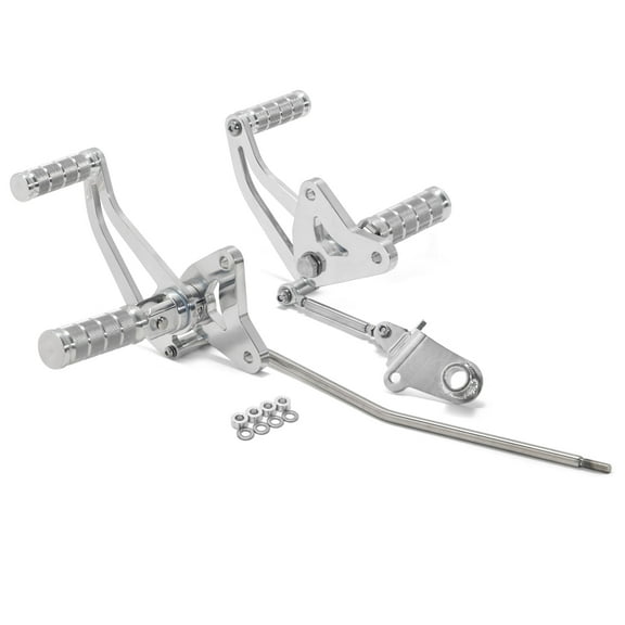 Forward Controls 3.5" Footpegs Linkage For Honda Shadow Spirit VT750DC 2002-2007 2003 2004 2005 2006 Motorcycle Foot Pegs Rear Sets CNC Milled and Anodized Aluminum Silver
