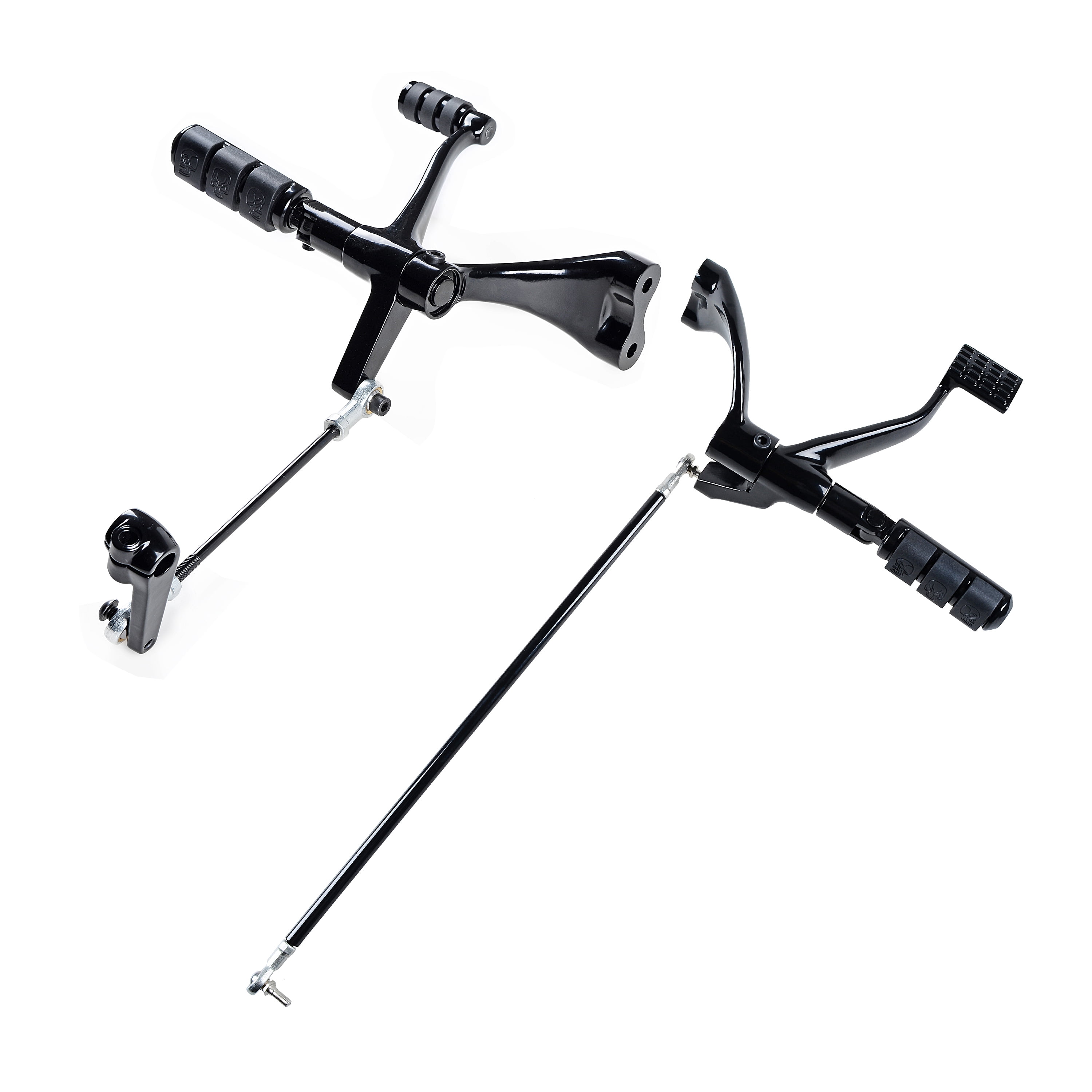 Black Forward Controls Kit For Harley Sportster 2004-2013 - Complete Pegs, Levers & Linkages