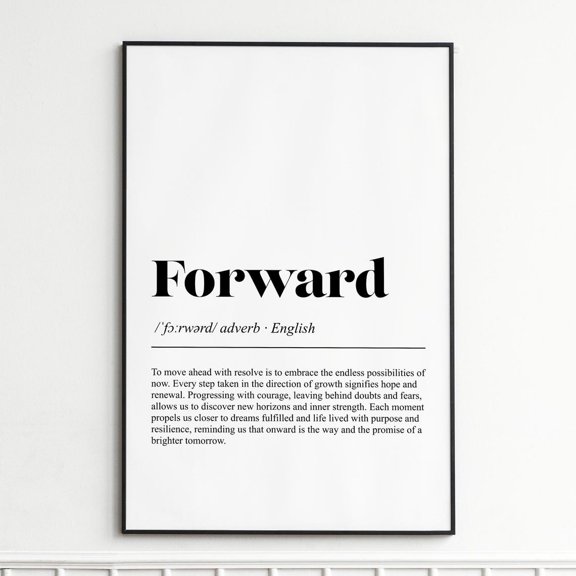 Forward Definition Typography Wall Art Print, Unframed Paper Poster 8x10in