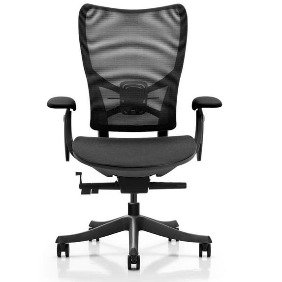 Forward Furniture Vail Arched Mid Back Mesh Office Chair - Commercial Grade - Supports up to 300 lbs. - Lumbar Support - Knee Tilt - Seat Slider - Black Frame/Black Mesh