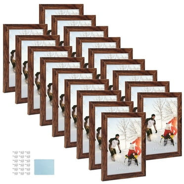 5x7 Picture Frame Set of 18, Brown Rustic Photo Frames 5 by 7 for Wall Hanging or Desktop Display