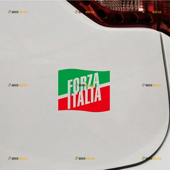 Forza Italia Italian Flag Color Sticker Decal Vinyl - 2 Pack 6" - For Car Boat Laptop Cup No Background Die-cut