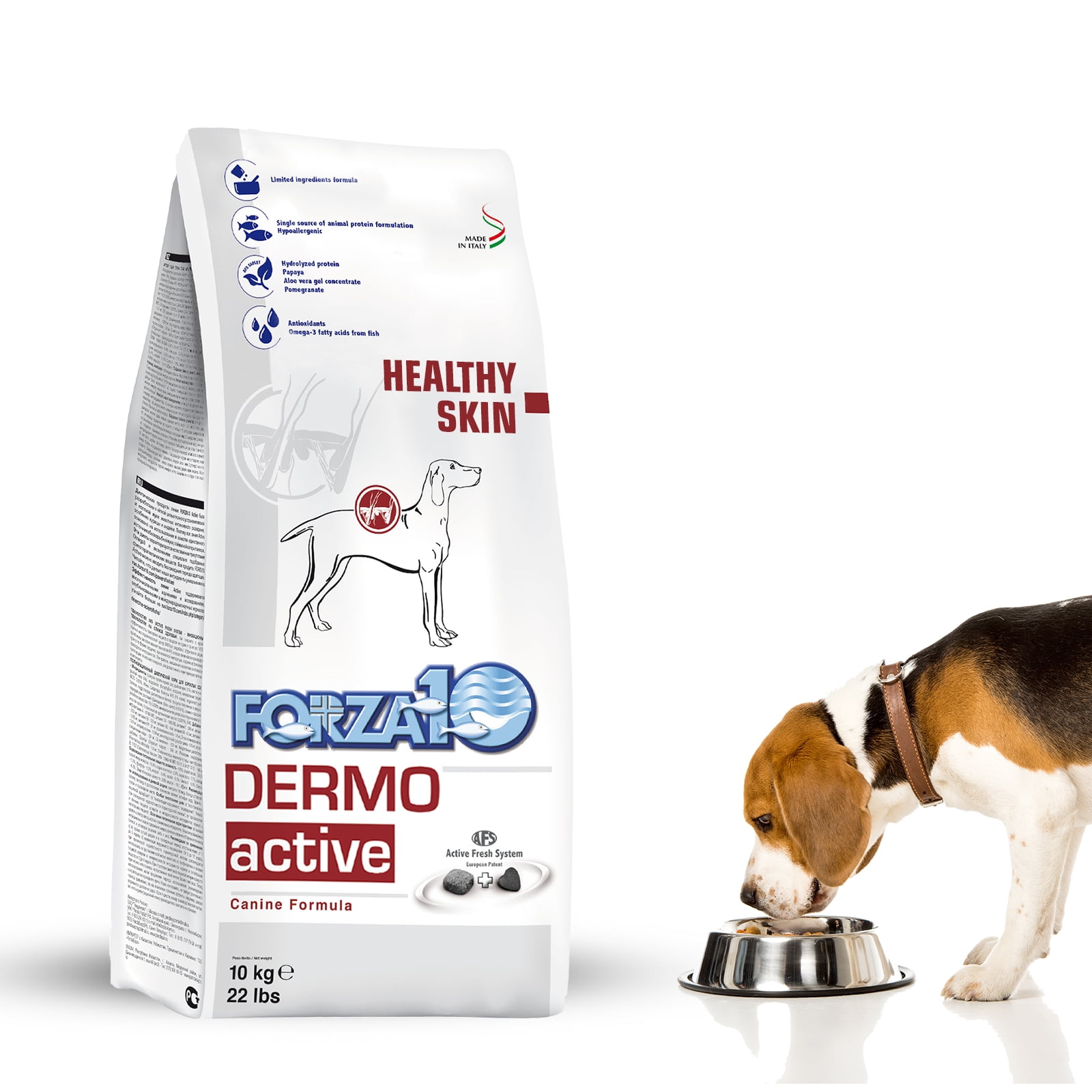 FORZA10 ACTIVE DERMO ドライフード 4kg デルモアクティブ ドッグフード｜皮膚・被毛の健康維持のための食事