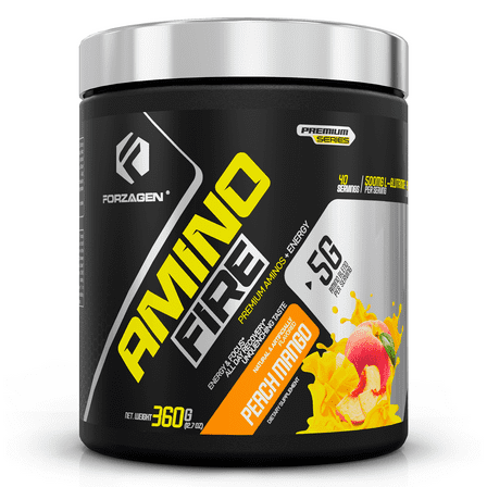 Forzagen Amino Energy + BCAA Amino Acids - Energy | Focus | Endurance | Reaction | 40 Servings of Amazing Flavors | Amino Fire (Peach Mango)