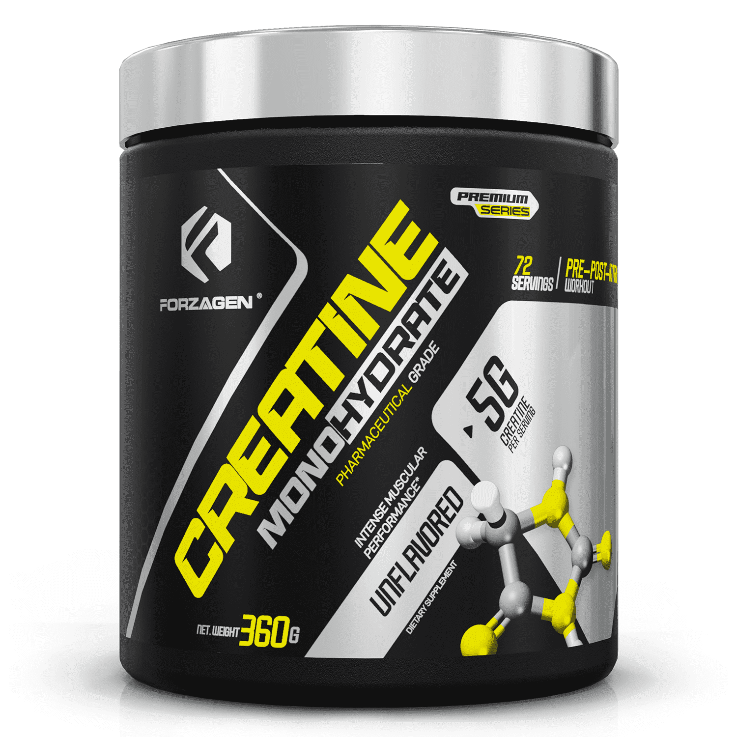 Forzagen Creatine Monohydrate Powder Unflavored 72 Servings