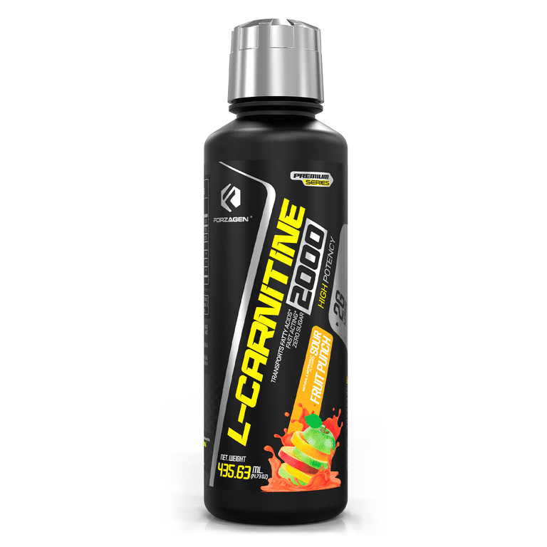 Forzagen Liquid L carnitine - Acetyl L-Carnitine | Vitamin B6 | Pantothenic  Acid | 30 servings Sour Fruit Punch