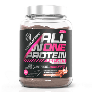 Forzagen Protein Powder for Women - Protein Shake With Collagen Powder for Women | Collagen Supplement | Folic Acid | Hyaluronic Acid | Folic Acid | MCT oil | Collagen Peptides (Chocolate)