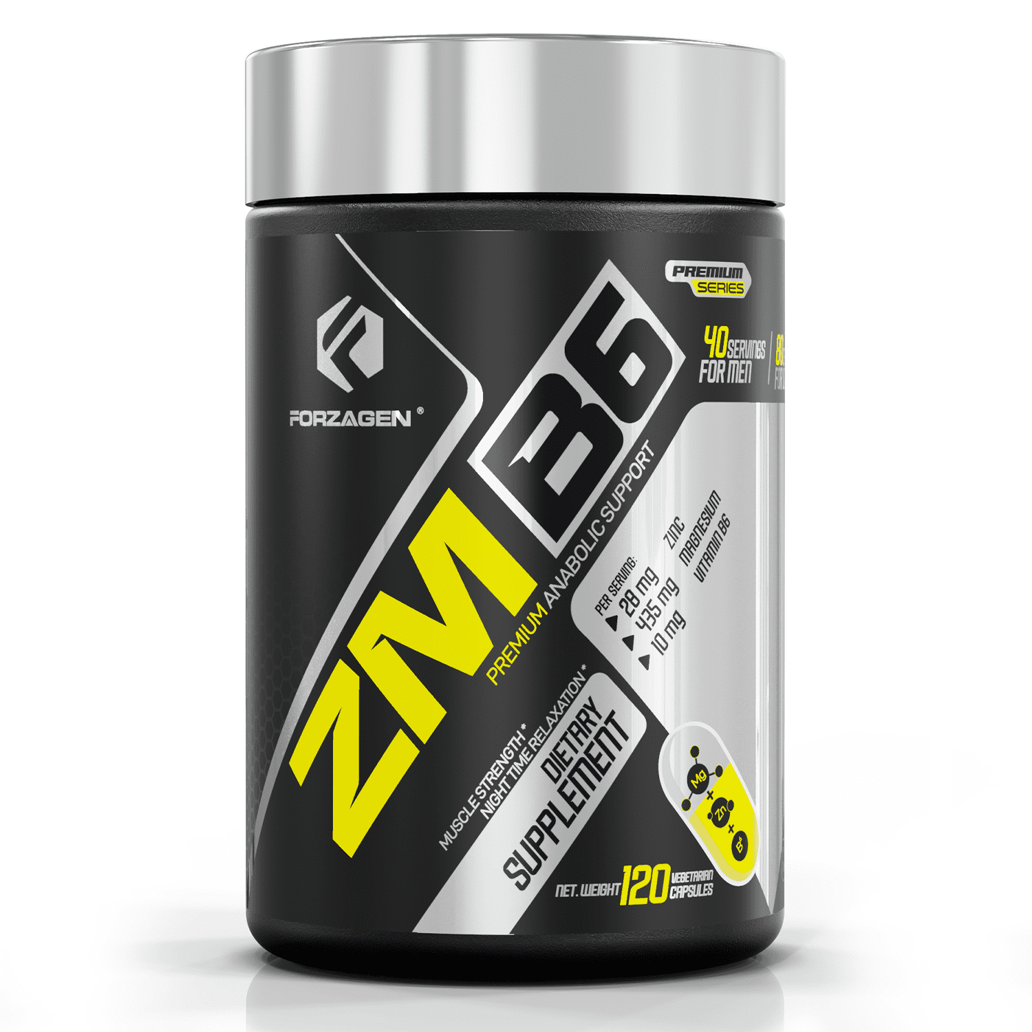 Forzagen ZMB6 Capsules, Zinc, Vitamin B6, Magnesium 120
