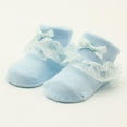 thumbnail image 1 of Forzero 1PC Infant Newborn Toddler Baby Girls Sock Children Princess Bowknot Lace Flowers Short Socks Cotton Ruffle Frilly Trim Ankle Socks, 1 of 3