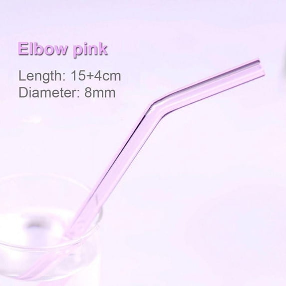 Forzero Glass Straws Drinking Reusable,Heat and High Temperature Resistant Glass Elbow Straw,8mm18cm