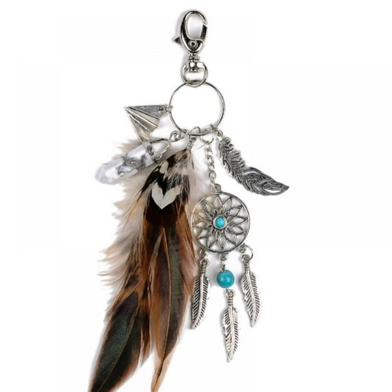 Forzero Keyring Pendant Handmade Dream Catcher Keychain Feather Tassel Jewelry Keyholder Dreamcatcher Pendant Car Wall Hanging Decoration