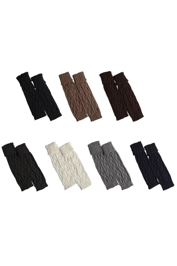 Long Leg Warmers Women Lady Acrylic Crochet Knitted Soft Elastic Machine Washable Boot Cover Loose Socks Sleeve Leggings For Autumn/Fall Winter