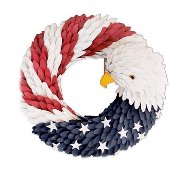 Forzero Patriotic Wreath American Independence Day Wreath Handmade Memorial Day Wreath Decoration Front Door Wall Home Decoration