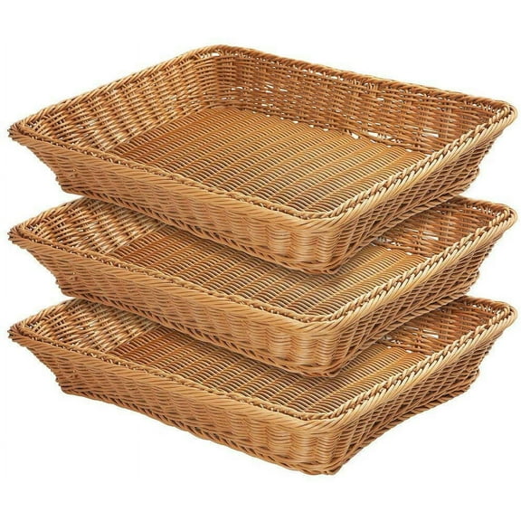 Forzero Wicker Bread Basket,Woven Tabletop Food Fruit Vegetables Serving Basket, Restaurant Serving,For Bathroom Storage Kitchen Organizer