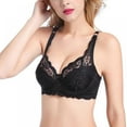 thumbnail image 1 of Forzero Women's Lace Bra Thin Section Gathered Bra Steel Ring Adjustable 3/4 Cup Bra, 1 of 6