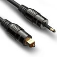 thumbnail image 1 of FosPower (3 Feet) 24K Gold Plated Toslink to Mini Toslink Digital Optical S/PDIF Audio Cable with Metal Connectors & Strain-Relief PVC Jacket - 1 Pack, 1 of 7