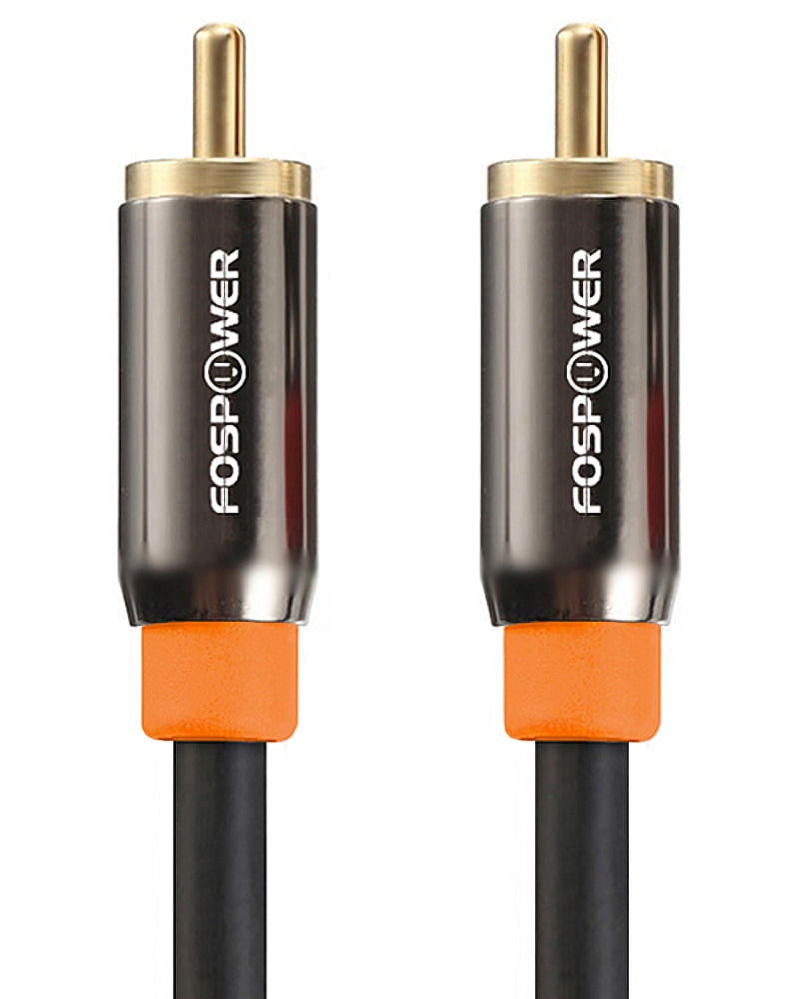 FosPower [6 feet] Digital Audio Coaxial Cable [24K Gold Plated Connectors] Premium S/PDIF RCA Male to RCA Male for Home Theater, HDTV, Subwoofer, Hi-Fi Systems