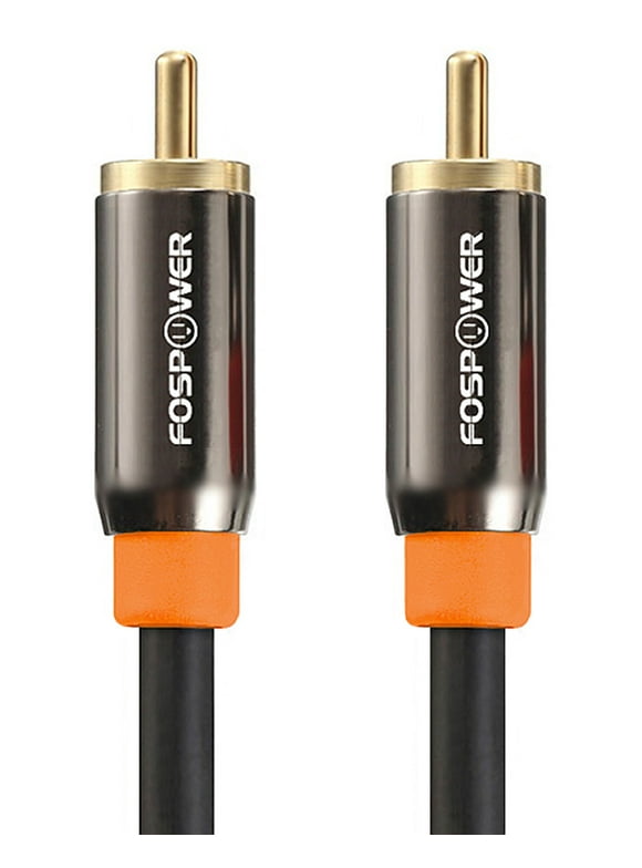 FosPower [6 feet] Digital Audio Coaxial Cable [24K Gold Plated Connectors] Premium S/PDIF RCA Male to RCA Male for Home Theater, HDTV, Subwoofer, Hi-Fi Systems