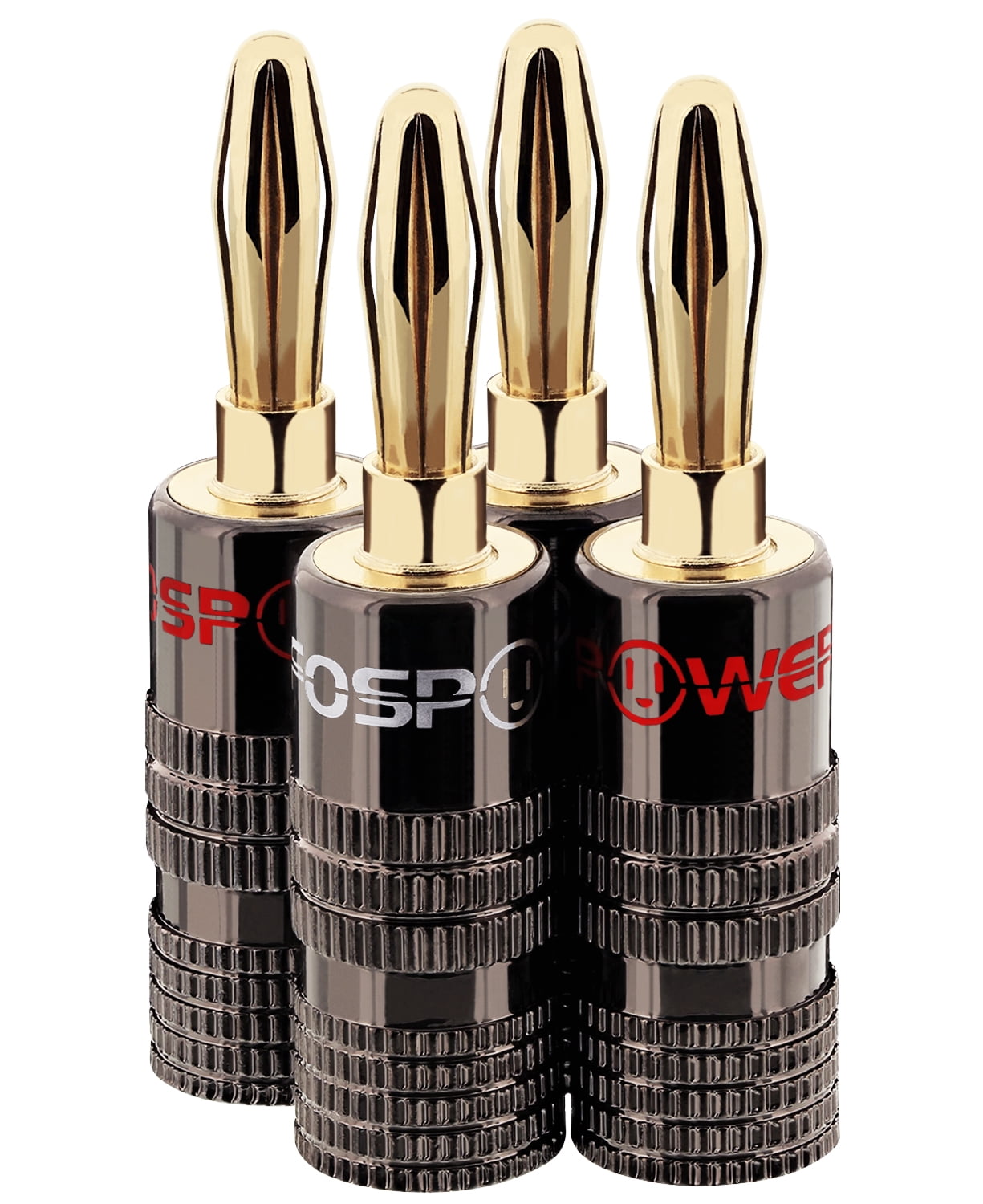 4 Connettori Per Casse A Vite – Jack A Banana 4mm, Placcati Oro (JBC)