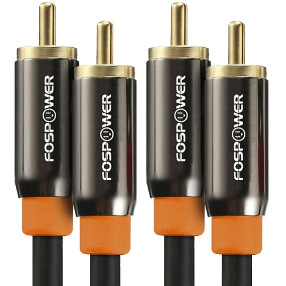 FosPower Digital Audio Coaxial Cable [24K Gold Plated Connectors] Premium S/PDIF RCA Male to RCA Male for Home Theater, HDTV, Subwoofer, Hi-Fi Systems - 3ft/2Pack
