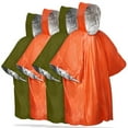 thumbnail image 1 of FosPower Emergency Lightweight Waterproof Rain Poncho, (Men's) 4 Pack, 1 of 9