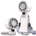 thumbnail image 1 of FosPower Portable Fan Handheld Fan Rechargeable 5-Speed Turbo Fan Portable Personal Fan 3600mAh Mini Fan Foldable Hand Fan Cooling Travel Fan, White, 1 of 5