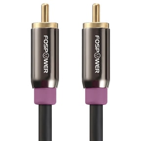 FosPower Subwoofer Cable Audio RCA to RCA (25 Feet), 24K Gold Plated 1-Male to 1-Male Dual Shielded Cord