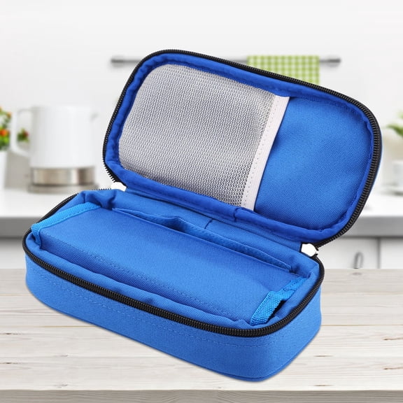 Fosa Diabetic Bag Portable Carrying Case Medical Travel Cooler Bag for Insulin Supply Kits Blue, Medical Carrying Case