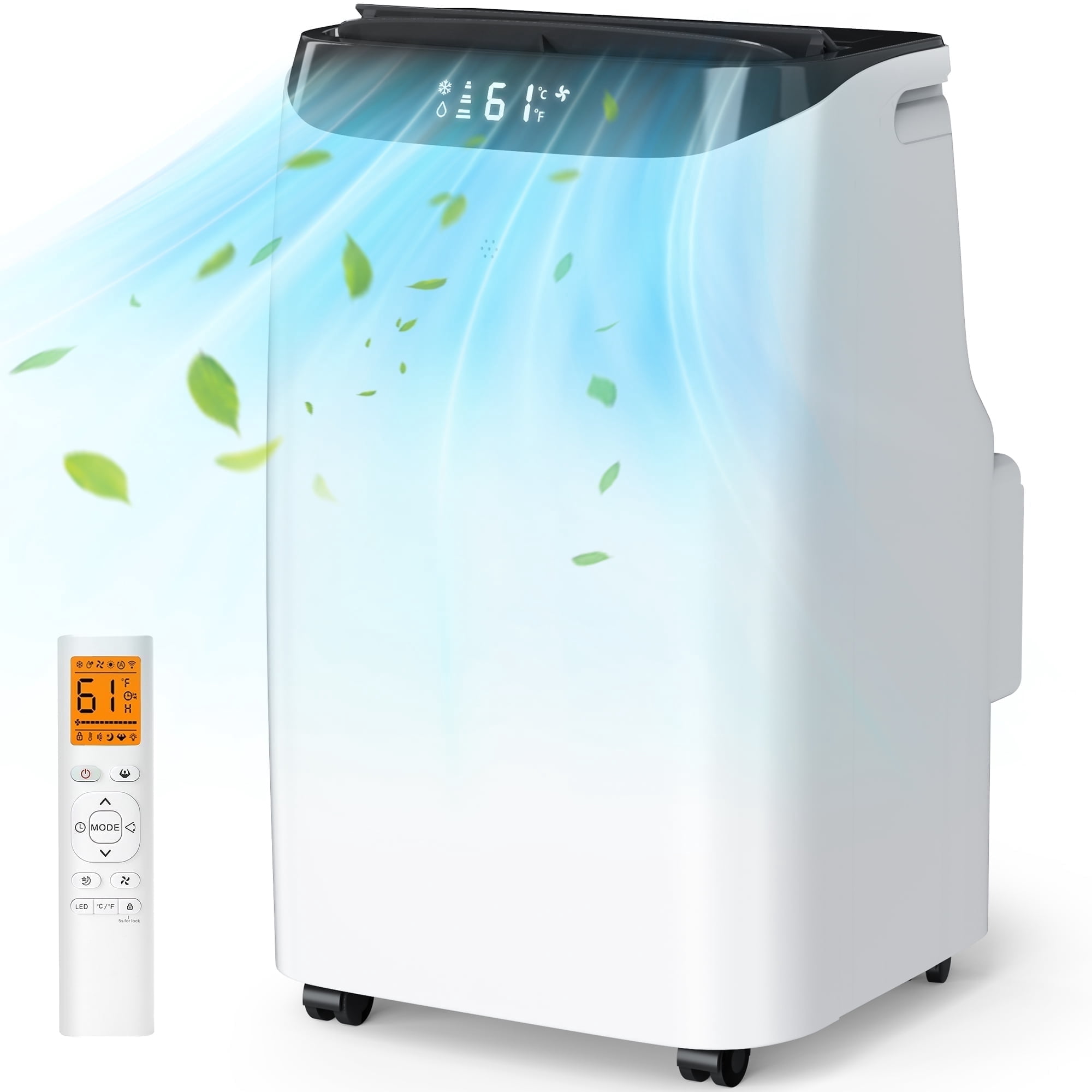 Fosawd 12000 BTU Portable Air Conditioner Cools up to 500 Sq. ft, 3-in-1 AC, Dehumidifier, Fan