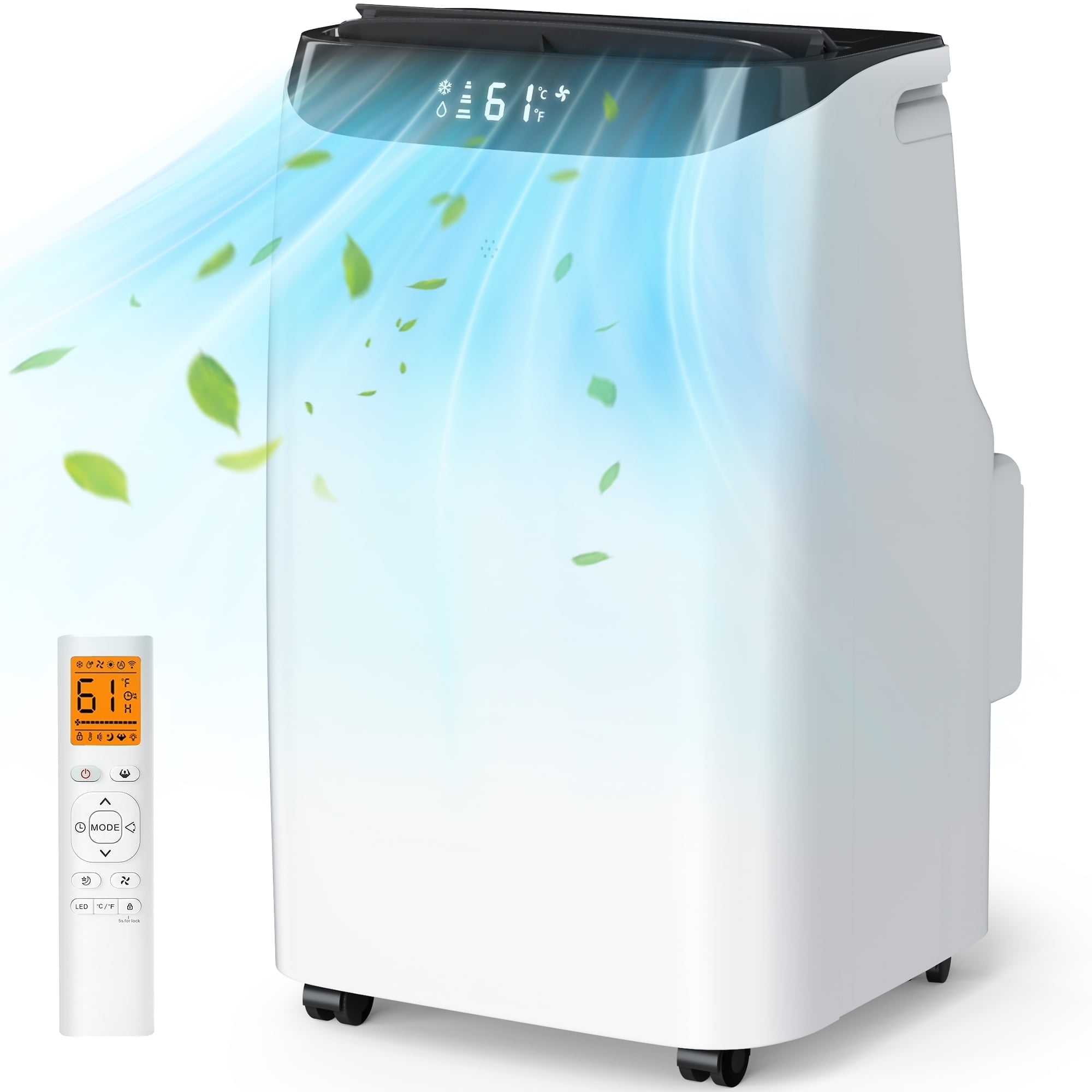 Fosawd 12000 BTU Portable Air Conditioner Cools up to 500 Sq. ft, 3-in-1 AC, Dehumidifier, Fan