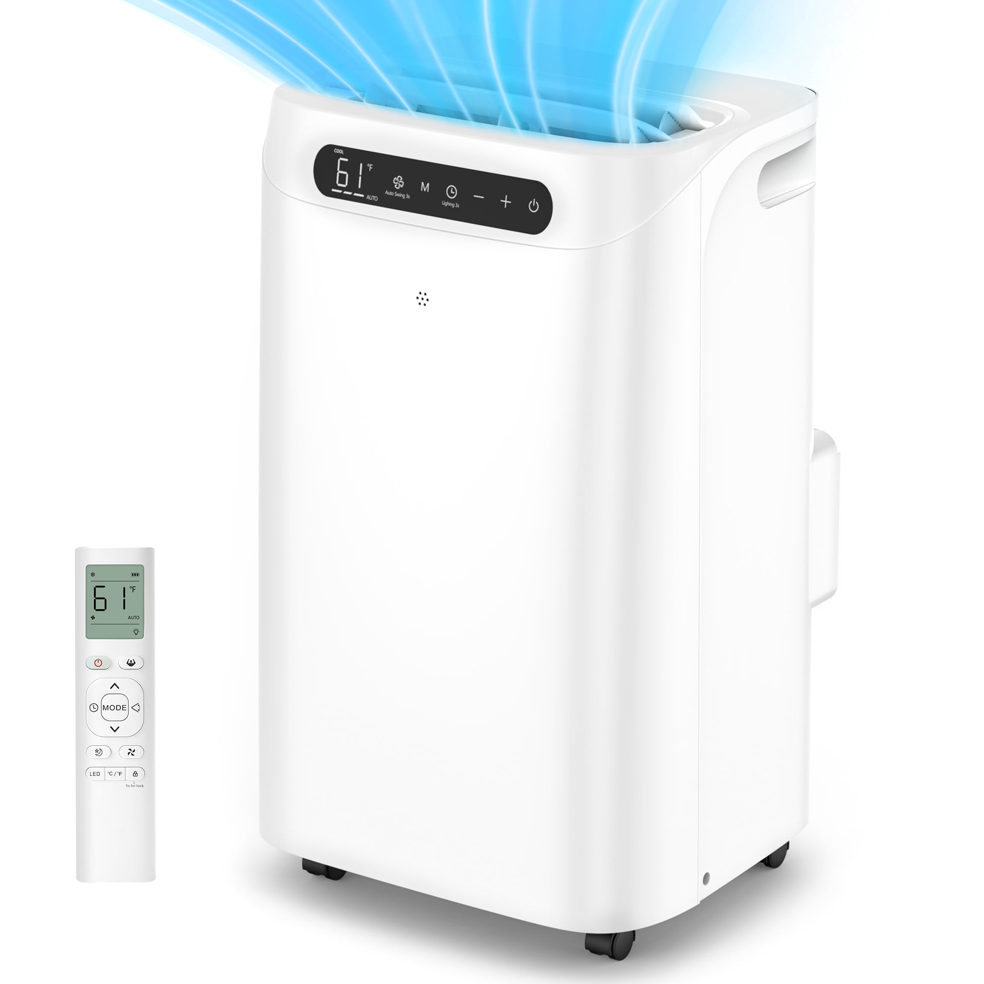 Fosawd 14000 BTU Portable Air Conditioner Cools up to 700 Sq. ft, 3-in-1 AC, Dehumidifier, Fan