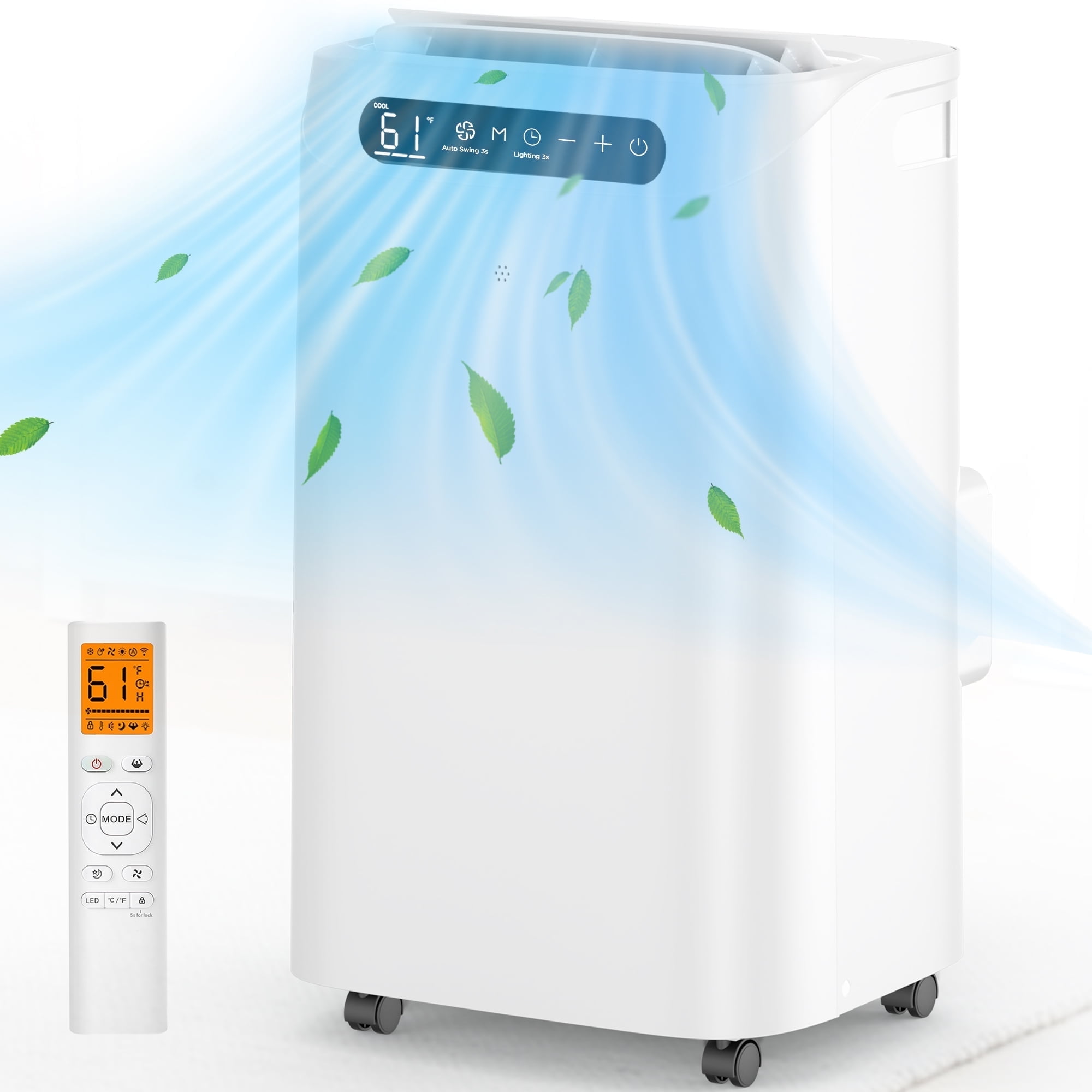 Fosawd 14000 BTU Portable Air Conditioner Cools up to 700 Sq. ft, 3-in-1 AC, Dehumidifier, Fan