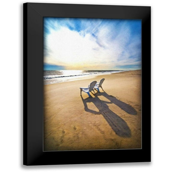 Foschino, Suzanne 13x18 Black Modern Framed Museum Art Print Titled - Beach Chairs Painting