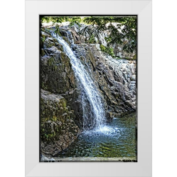 Foschino, Suzanne 17x24 White Modern Wood Framed Museum Art Print Titled - Back Country Waterfall