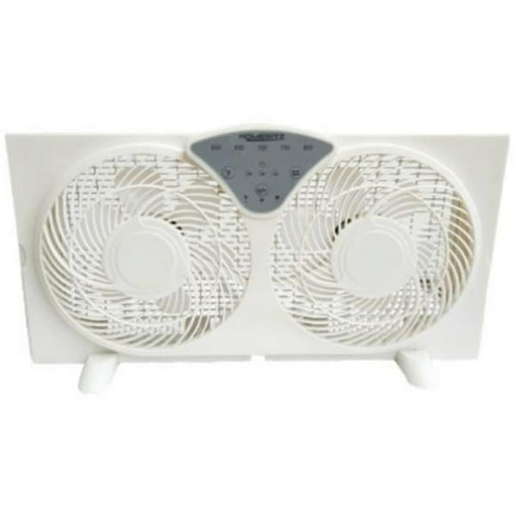 Foshan Bailijian Technology 234591 9 in. 3-Speed Digital Reversible Twin Window Fan, White