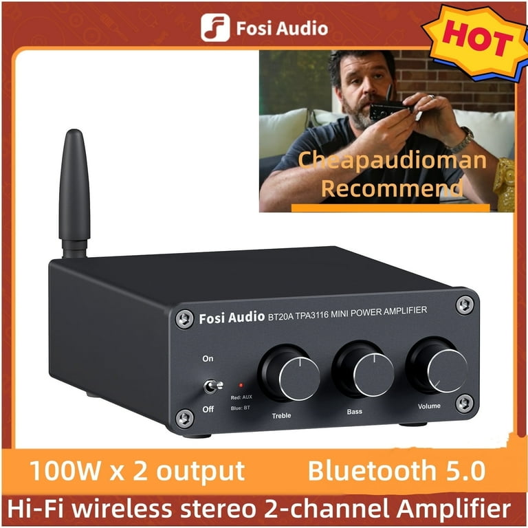 Fosi Audio BT20A Bluetooth Amplifier 2CH Stereo Amp Receiver