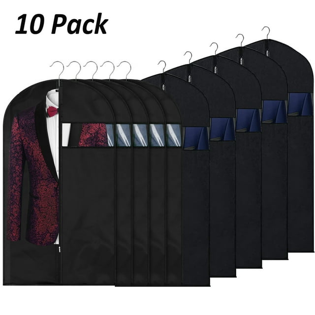 "Foslos 10 Pack Lightweight Garment Bags, 40"" and 47"", MothProof