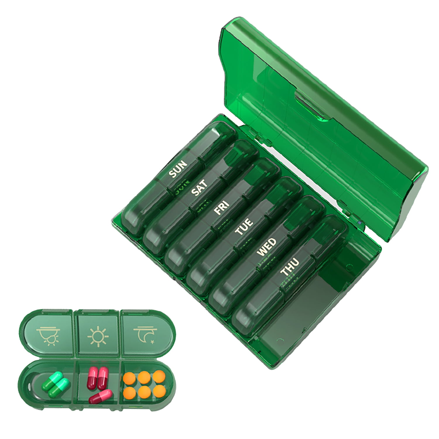 Foslos Weekly Pill Organizer 3 Times a Day, Large 7 Day Pill Box Large