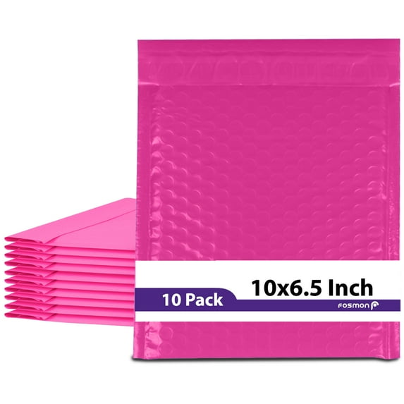 Fosmon #0 Self-Seal Tear-Proof Poly Bubble Mailer - 6.5 x 9" - PINK 10 25 50 100 300