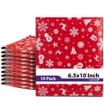 thumbnail image 1 of Fosmon [10 PACK] #0 Christmas Gift Poly Bubble Mailer 6.5 x 10 inches Shipping Envelopes - Xmas Red White Snow, 1 of 9